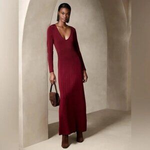 Banana Republic - Aicha Maxi Sweater Dress (Malbec Red)